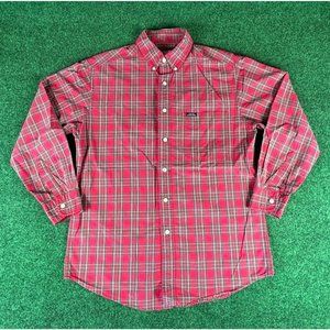 Vintage Chaps Ralph Lauren Red Plaid‎ Button Down Shirt Men’s Size Medium